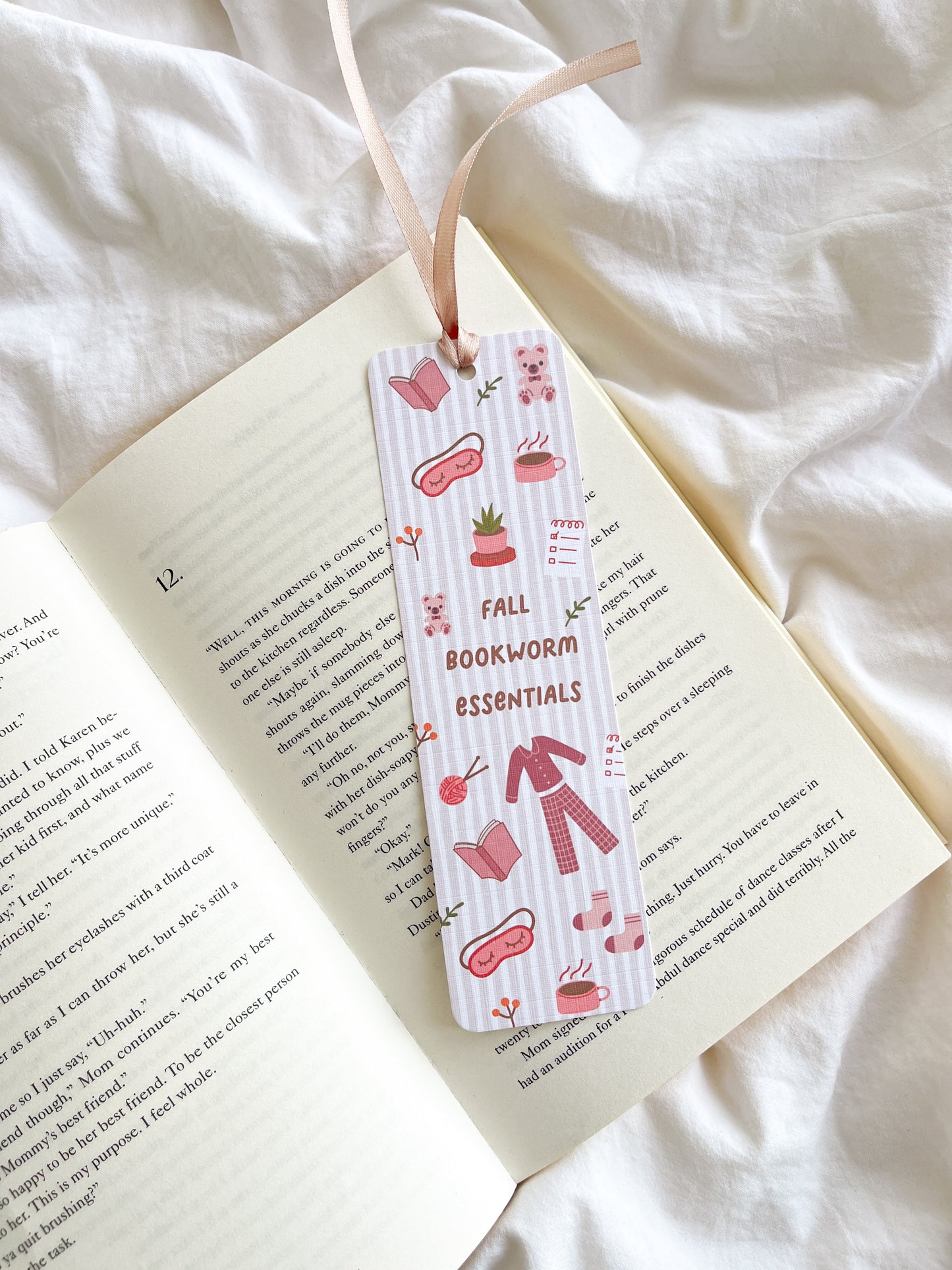 Fall Bookworm Essentials Bookmark