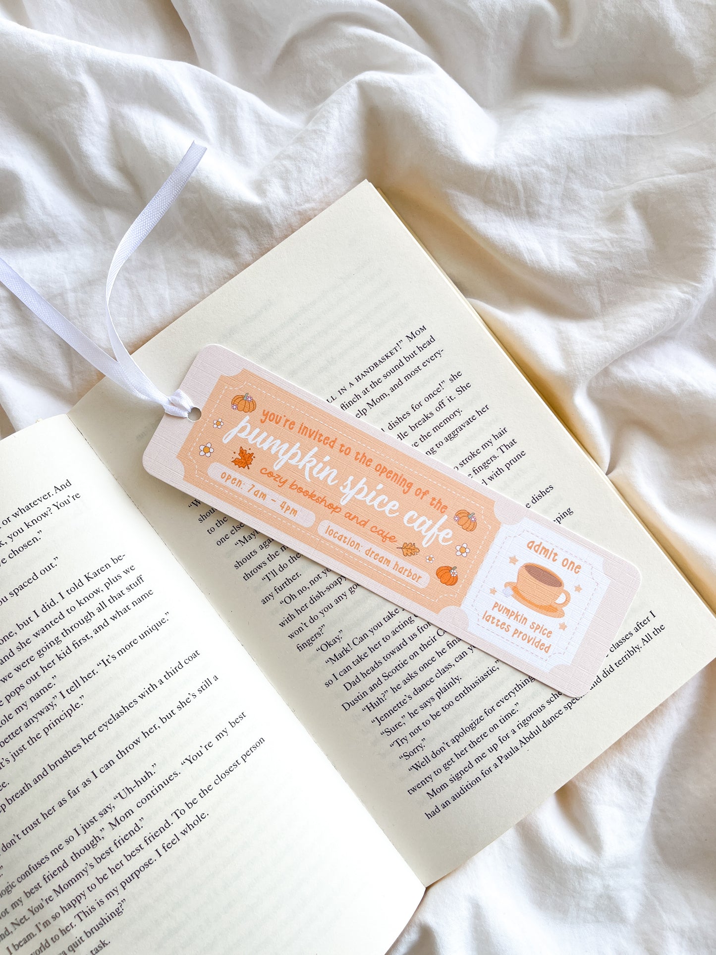 Pumpkin Spice Cafe Bookmark | Cozy Fall Bookmark