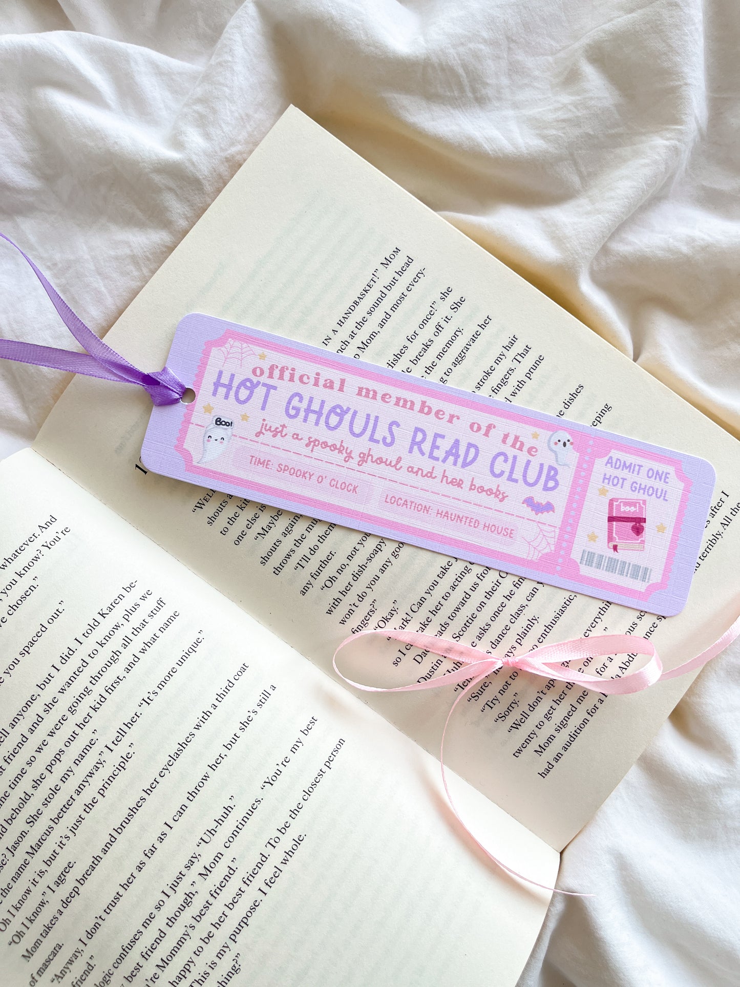 Hot Ghouls Reads Club Bookmark | Fall Autumn Spooky Bookmark