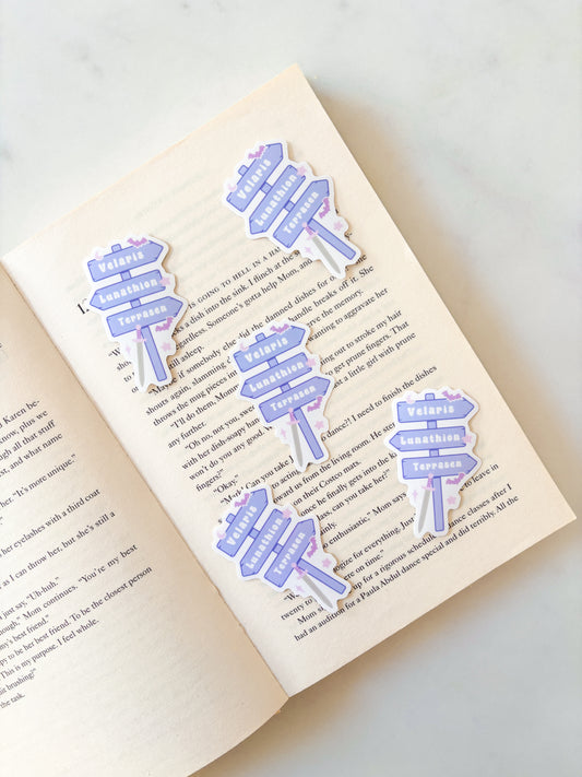 Romantasy Cities Sign Sticker