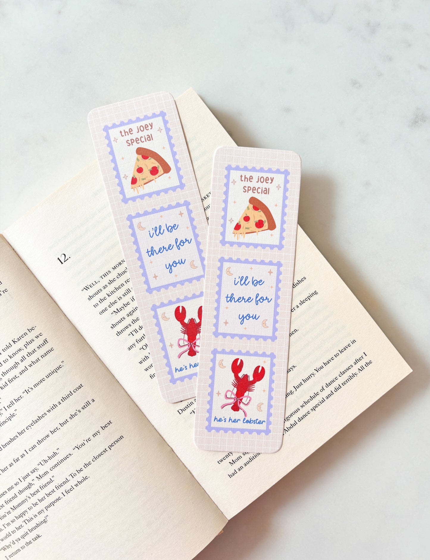 Joey pizza bookmark friends central perk bookmark