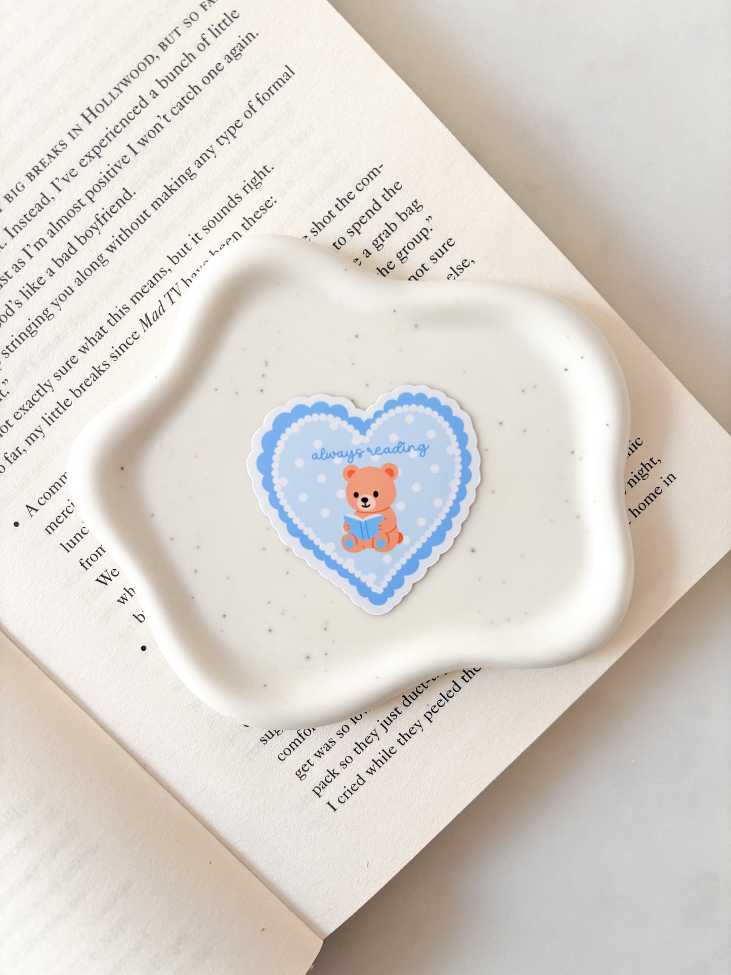 Always Reading Teddy Bear Sticker