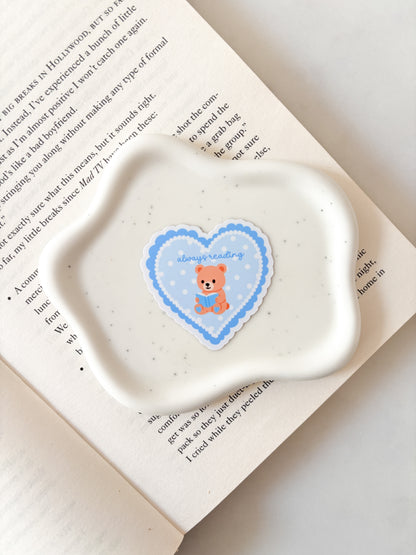 Always Reading Teddy Bear Sticker