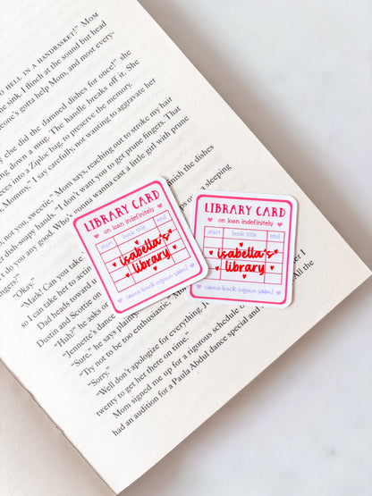 Personalised Name Sticker Library Card