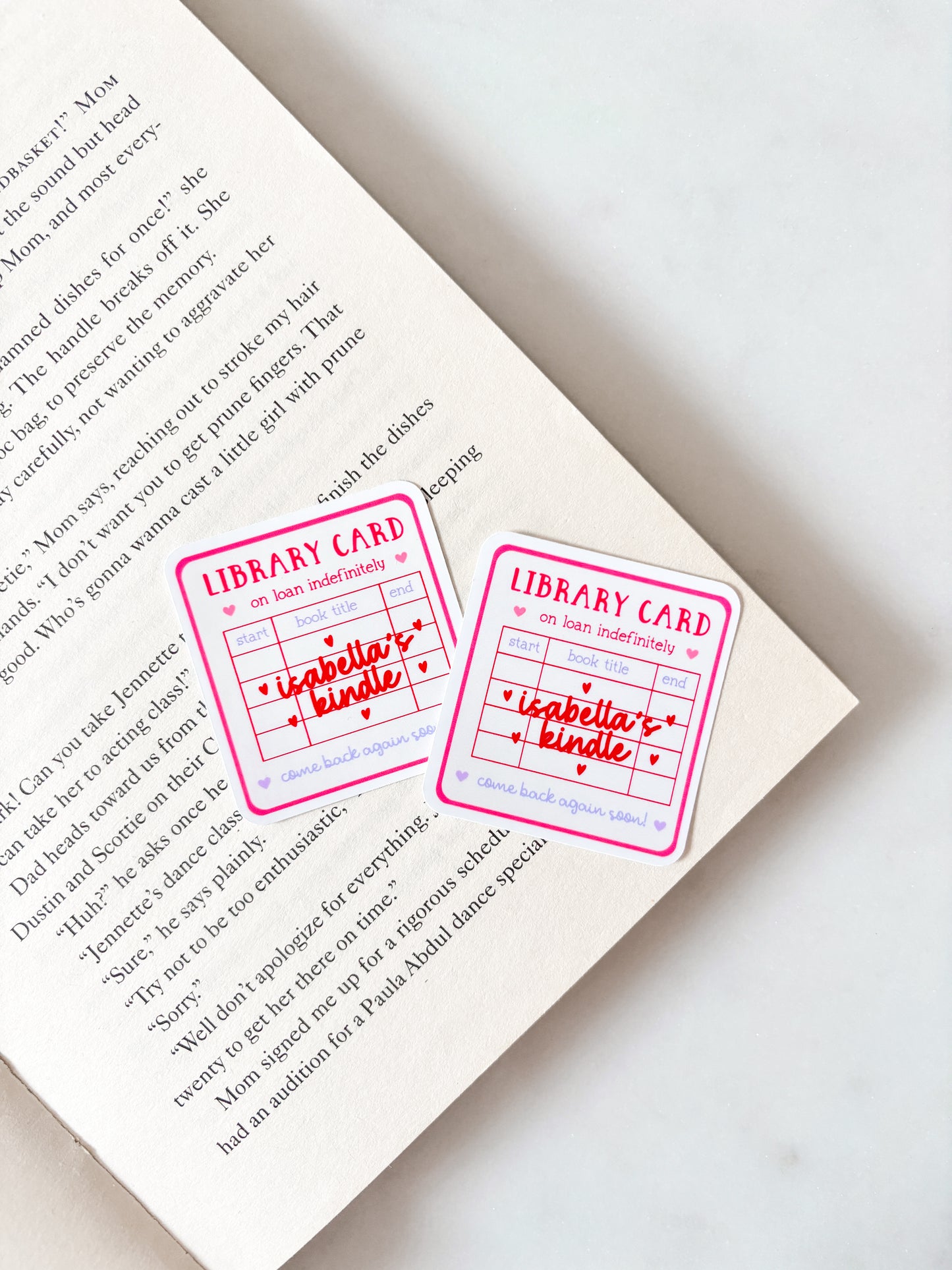 Personalised Name Kindle Sticker Library Card