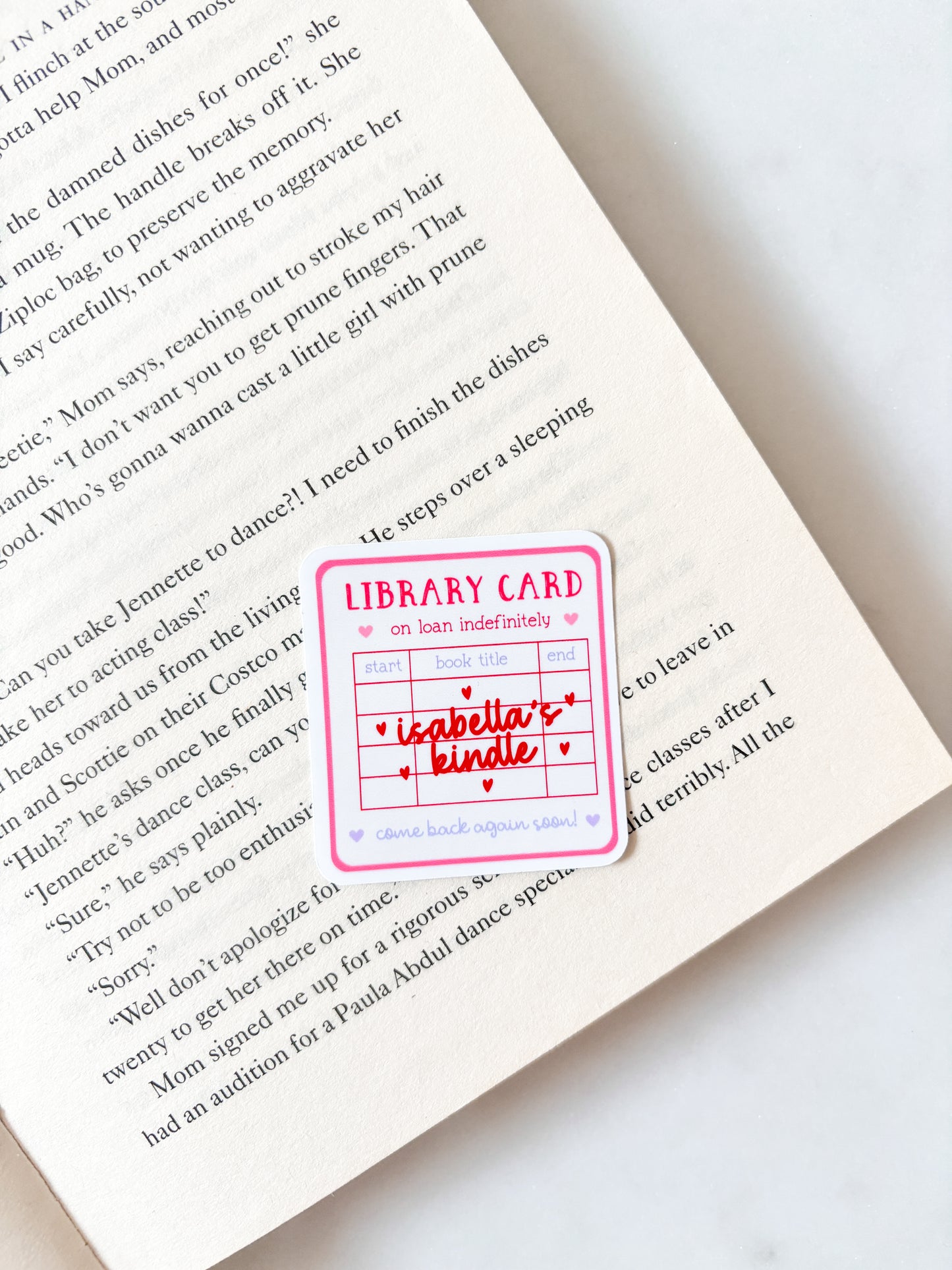 Personalised Name Kindle Sticker Library Card