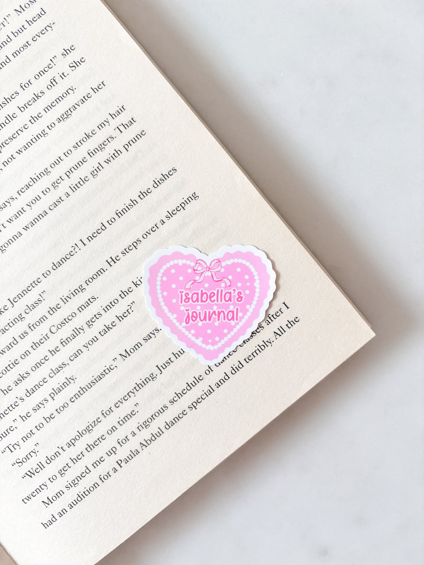 Personalised Name Sticker Pink Journal Heart