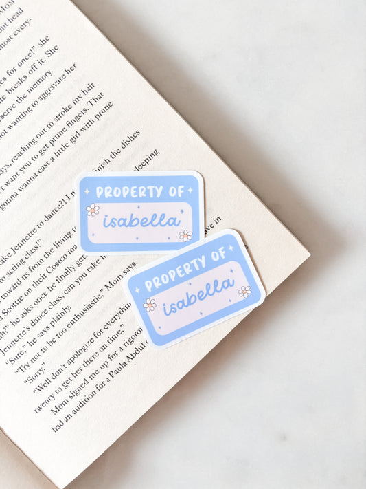 Personalised Property Of Sticker | Name Sticker