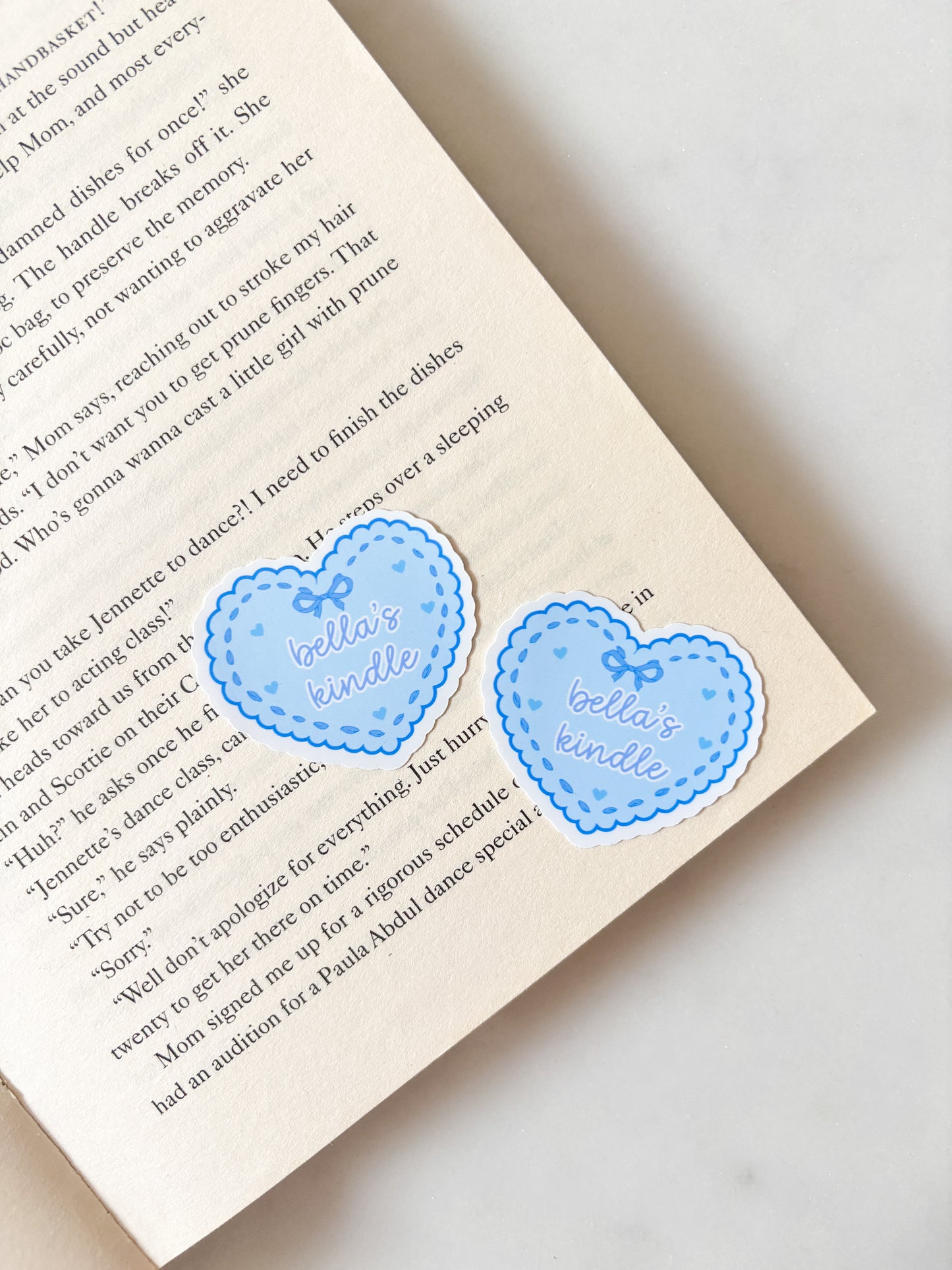 Personalised Name Sticker Blue Love Heart