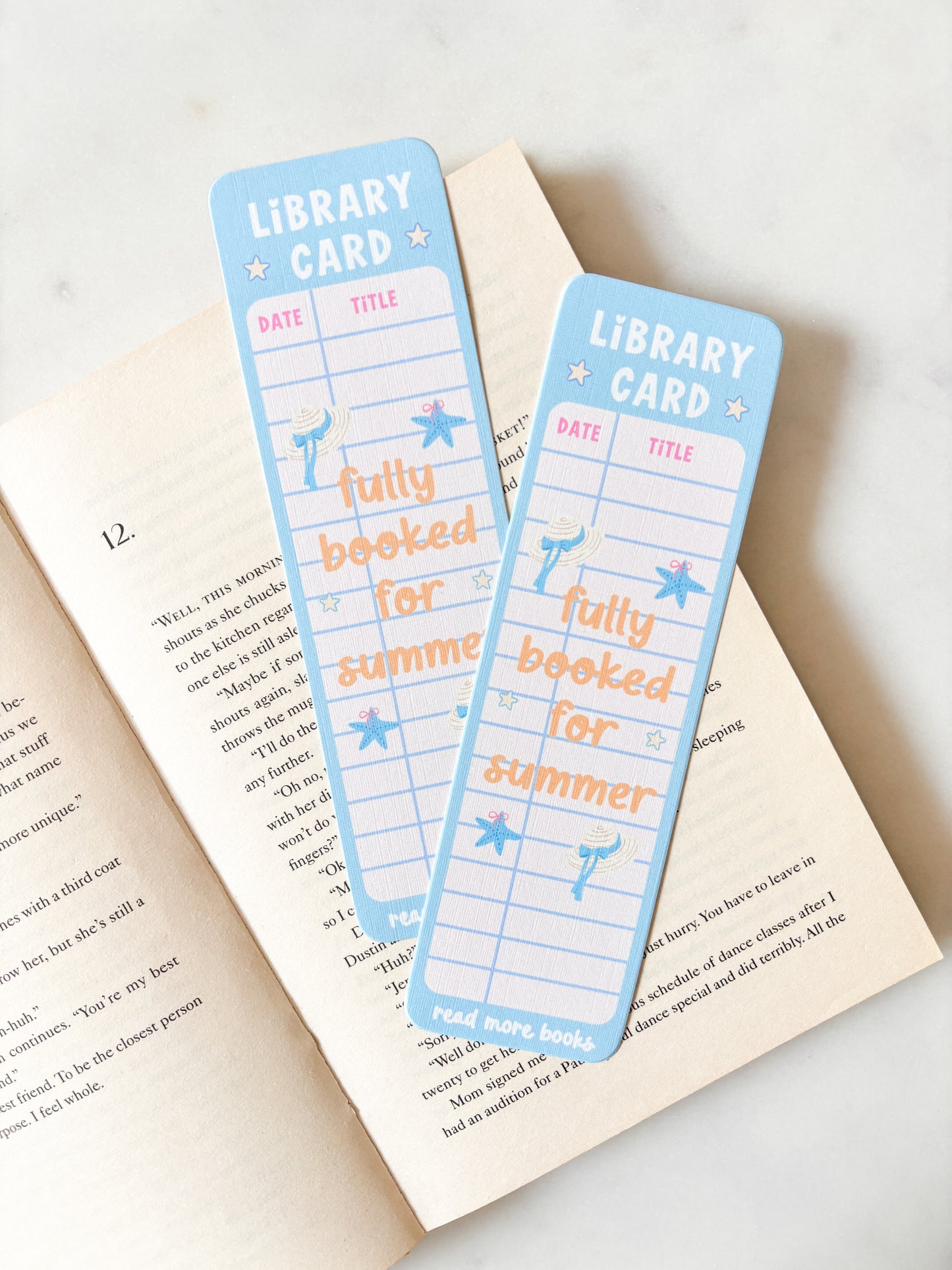 Fully Booked For Summer Bookmark | Library Card Bookmark