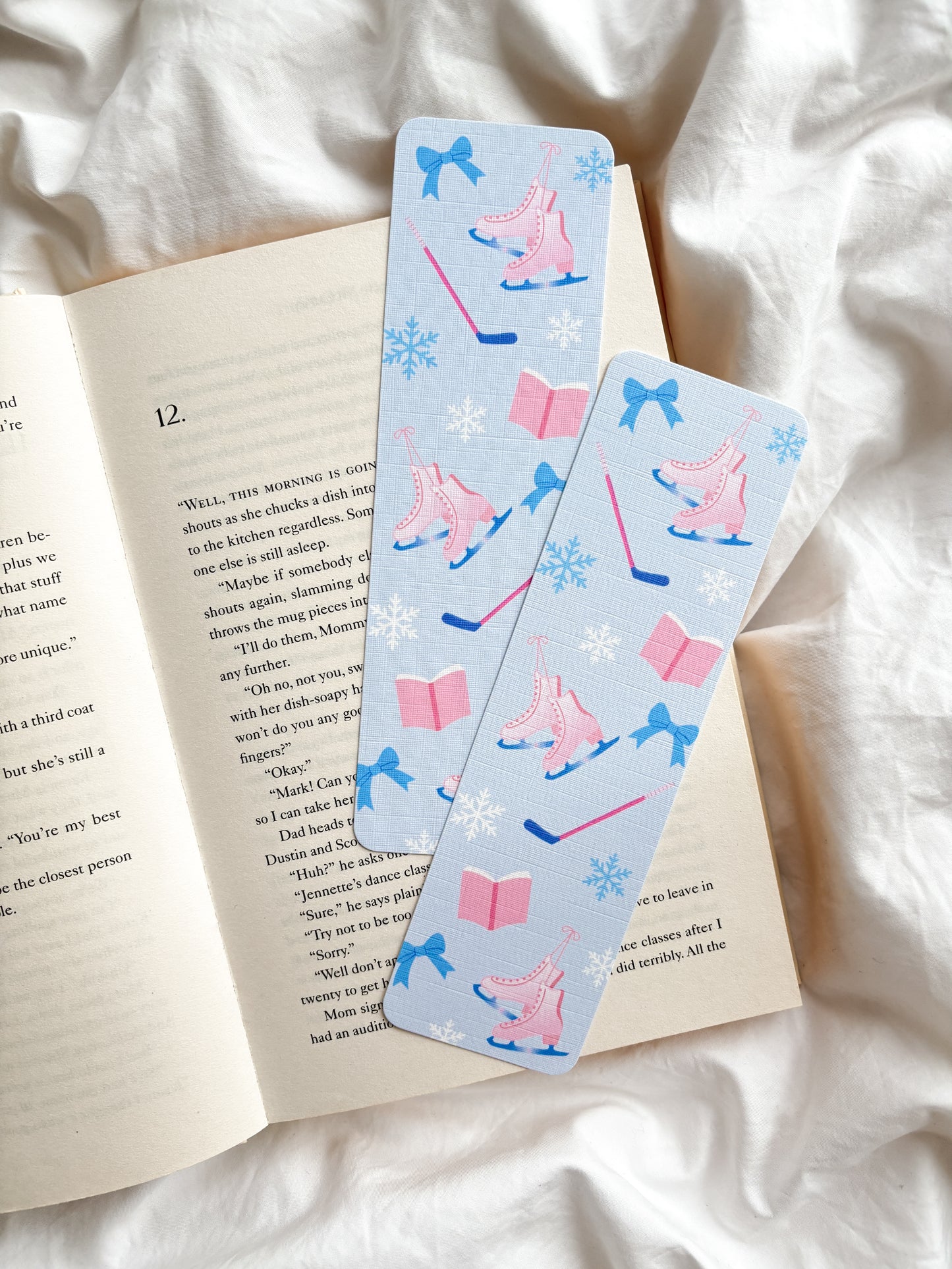Cute Sports Romance Skates Bookmark