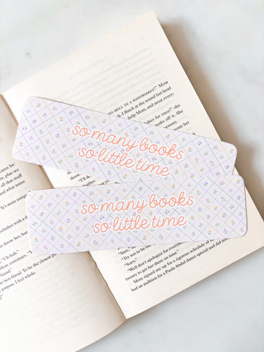 So Many Books So Little Time Vintage Floral Bookmark