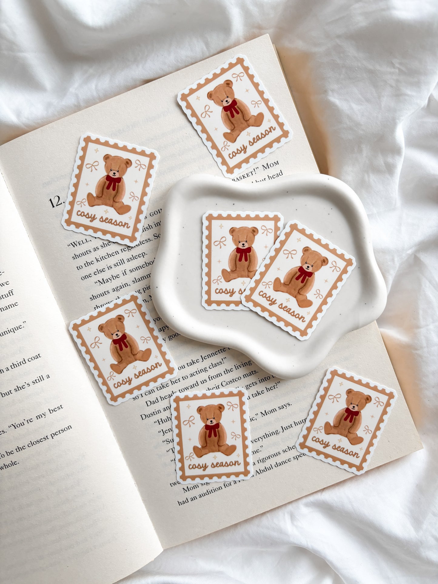 Cosy Season Teddy Bear Stamp Sticker