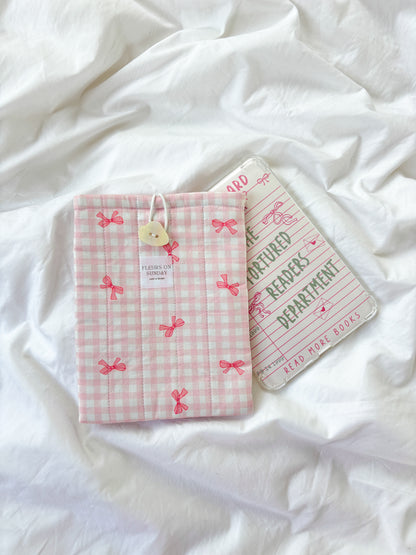 Pink Coquette Bow E-reader Sleeve Pouch