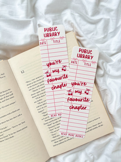 Vintage Library Card Bookmark | Favourite Chapter