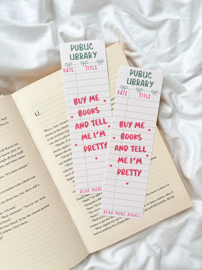 Vintage Library Card Bookmark | Buy Me Books