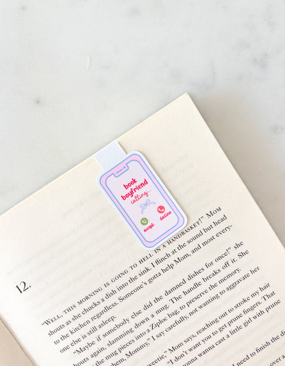 Book boyfriend calling bookmark