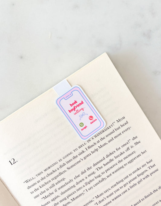 Book boyfriend calling bookmark