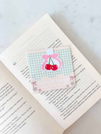 Sweet Cherry Coquette Magnetic Bookmark