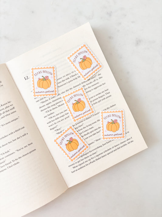 Stars Hollow Pumpkin Stamp Sticker
