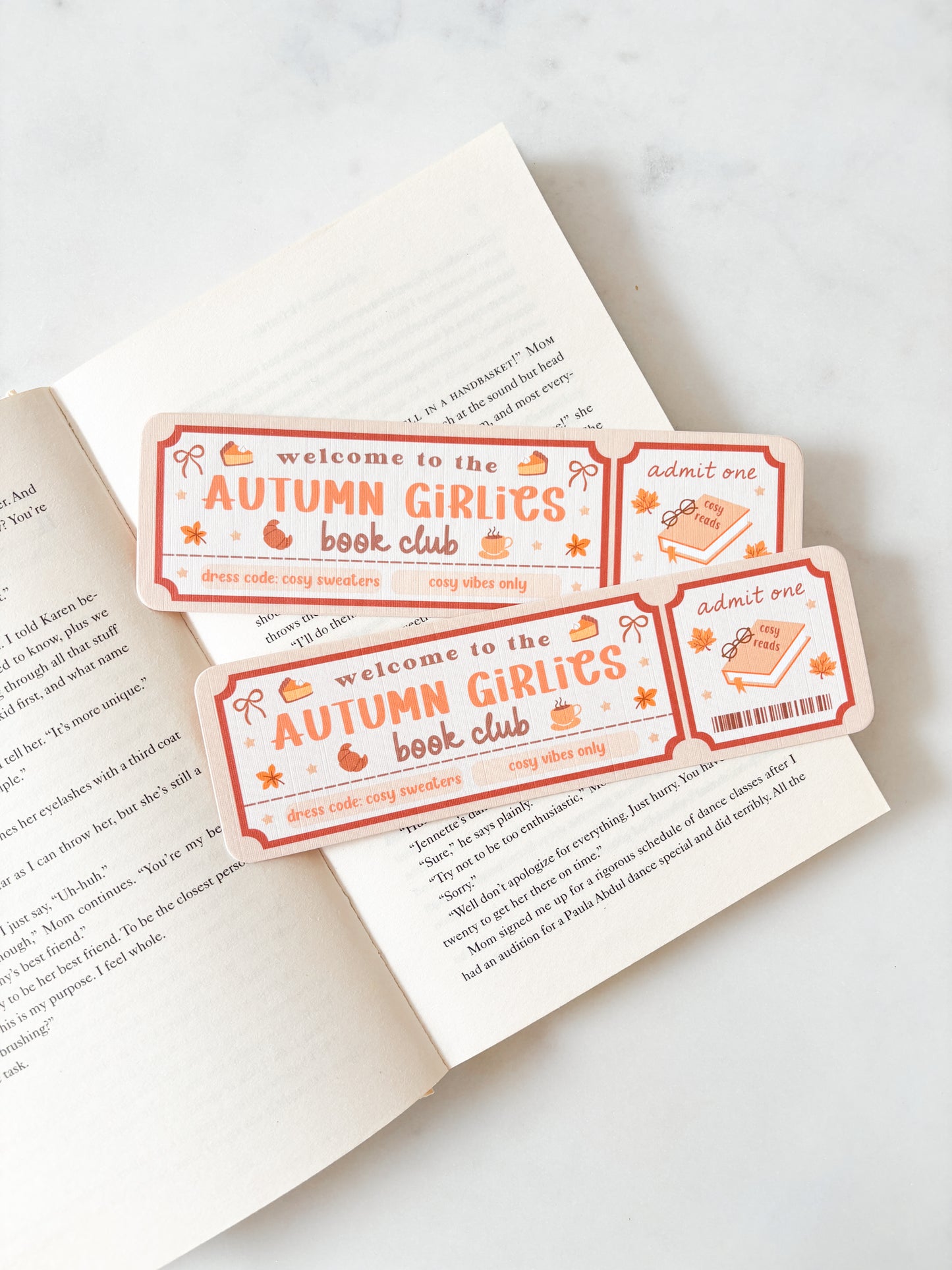 Bookmark ticket autumn