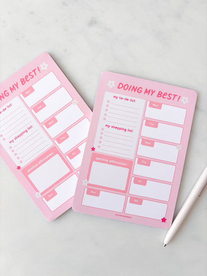 Doing My Best Weekly Planner Notepad | Weekly Schedule A5 Notepad