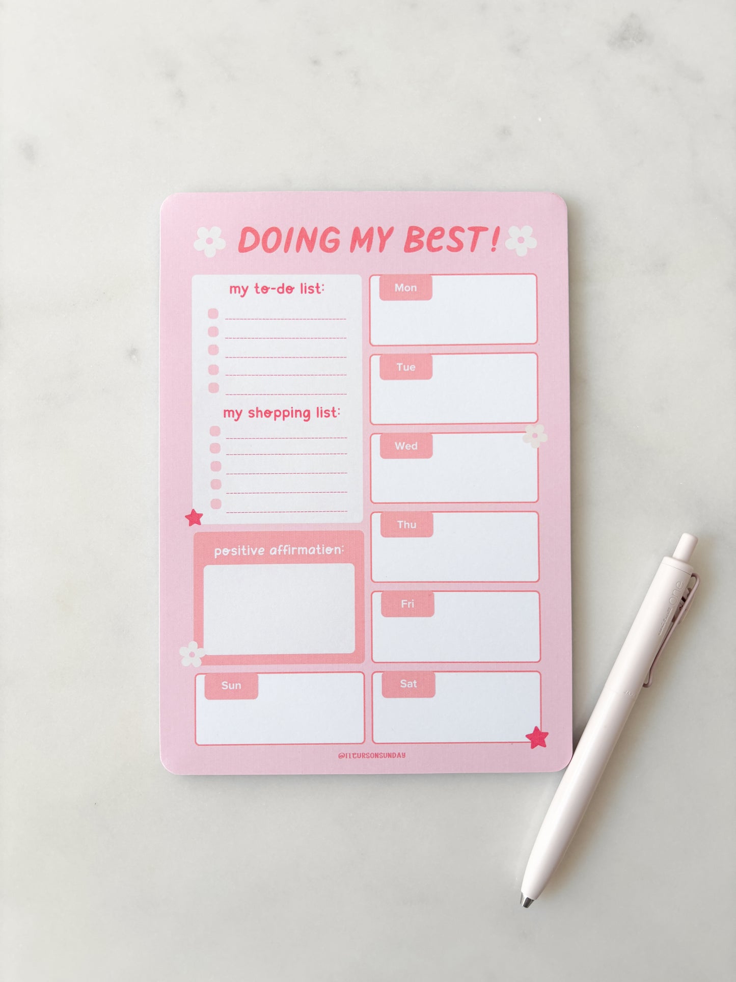 Doing My Best Weekly Planner Notepad | Weekly Schedule A5 Notepad