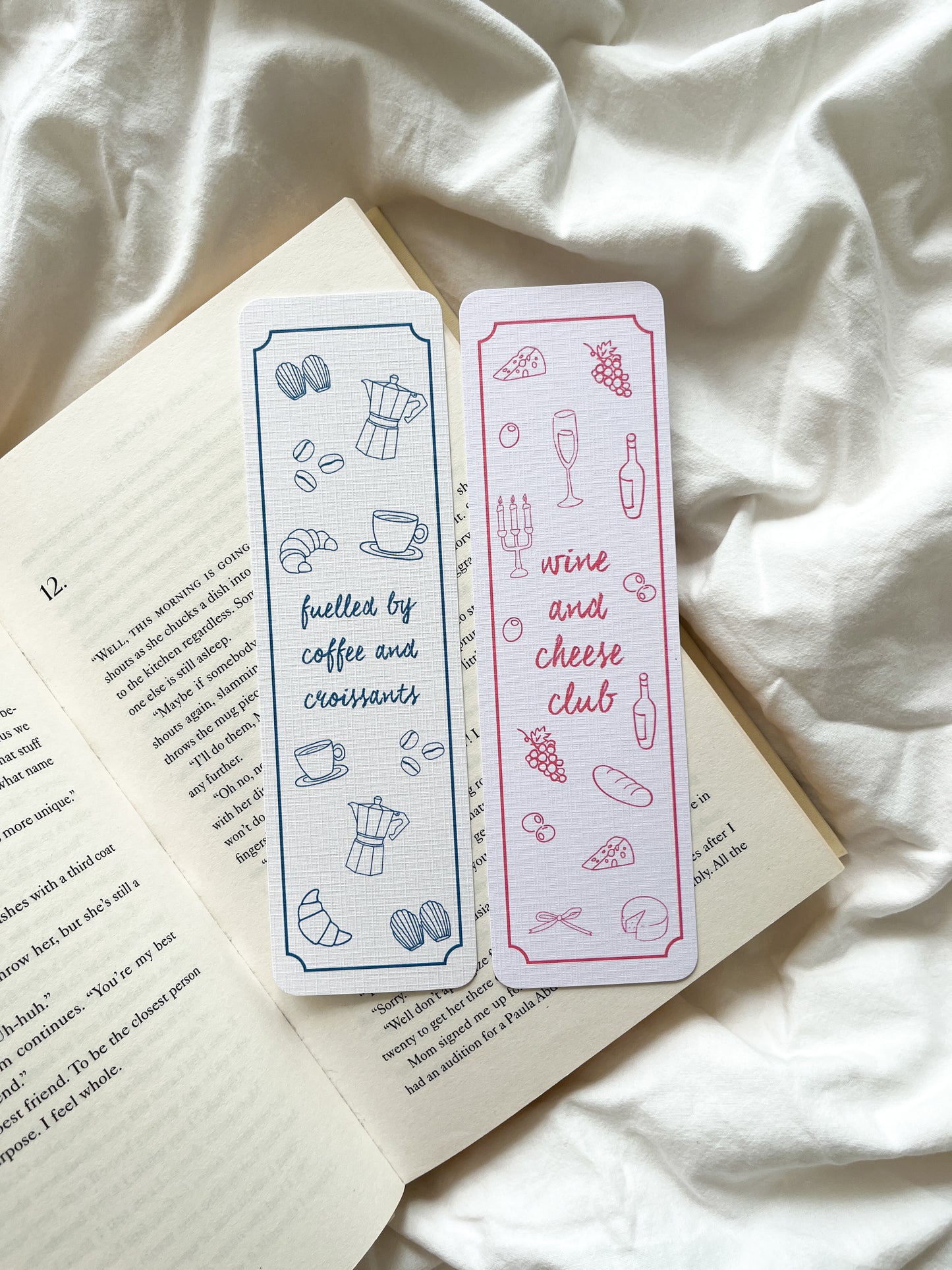 Coffee & Wine Bookmark | Fuelled By Coffee Bookmark | Cheese & Wine Club Bookmark