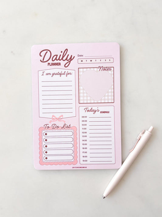 Cute Daily Planner Notepad | Daily Schedule A5 Notepad