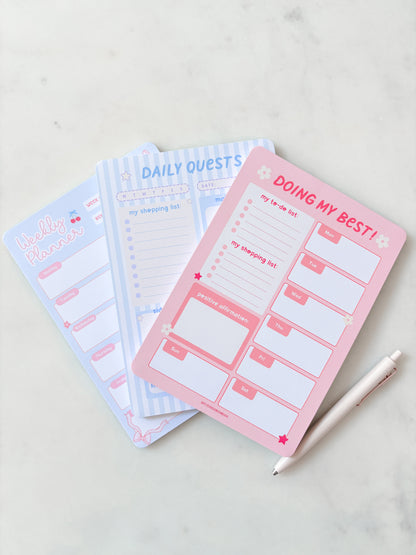 Doing My Best Weekly Planner Notepad | Weekly Schedule A5 Notepad