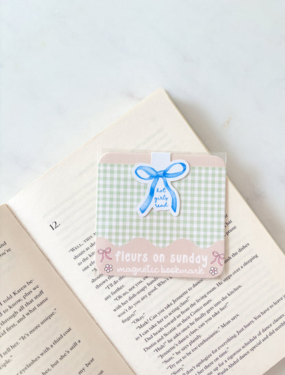 Hot Girls Read Coquette Bow Magnetic Bookmark