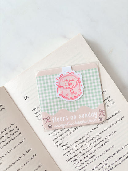 I'm Just A Girl Cake Magnetic Bookmark