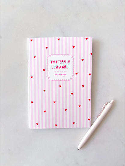 I'm Literally Just A Girl Notebook | A5 Lined Composition Book