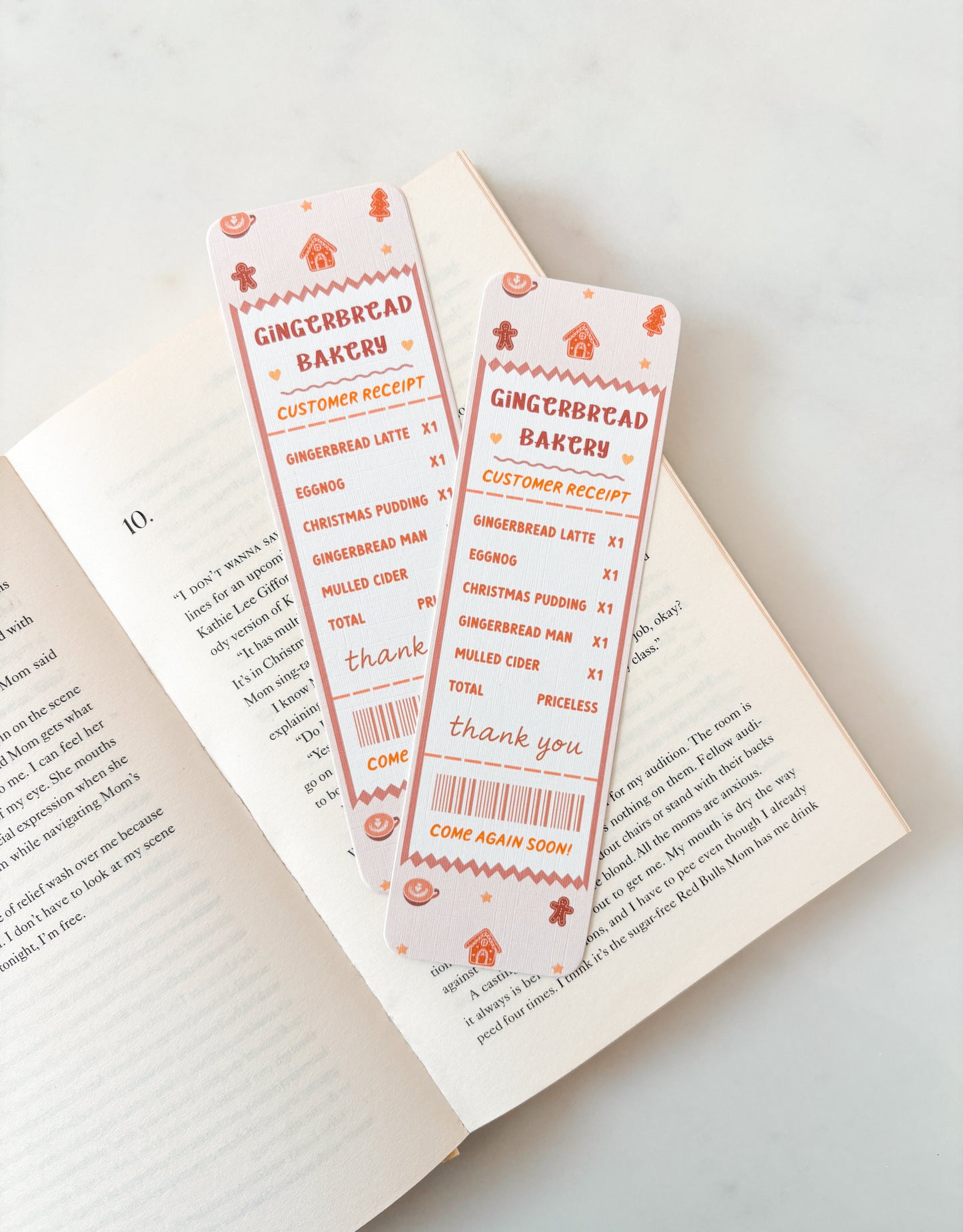 Gingerbread Bakery Receipt Bookmark