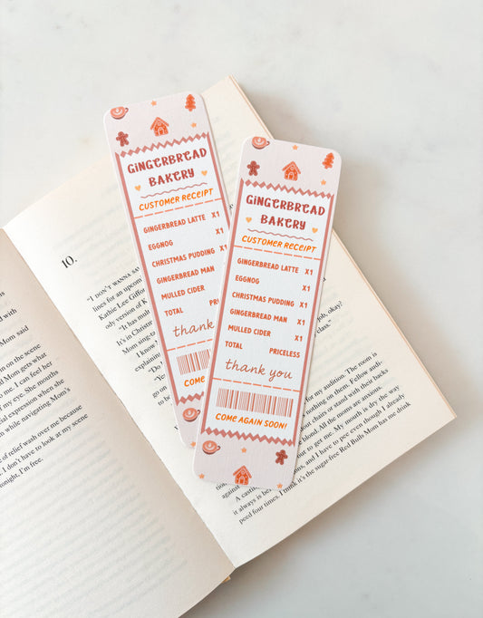 Gingerbread Bakery Receipt Bookmark