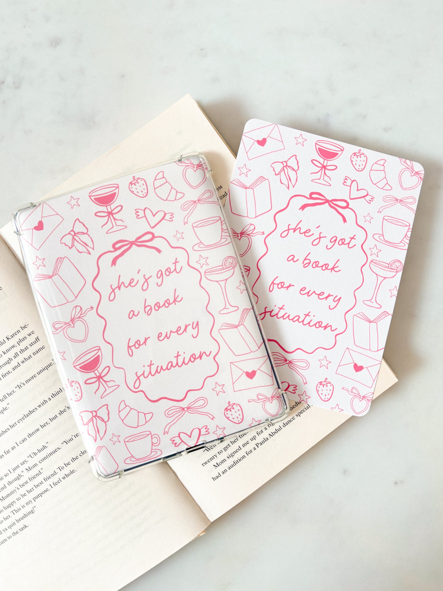 Pink She's Got A Book For Every Situation Kindle Insert