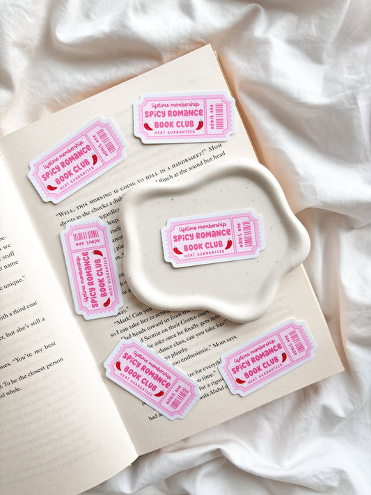 Spicy Romance Book Club Ticket Sticker