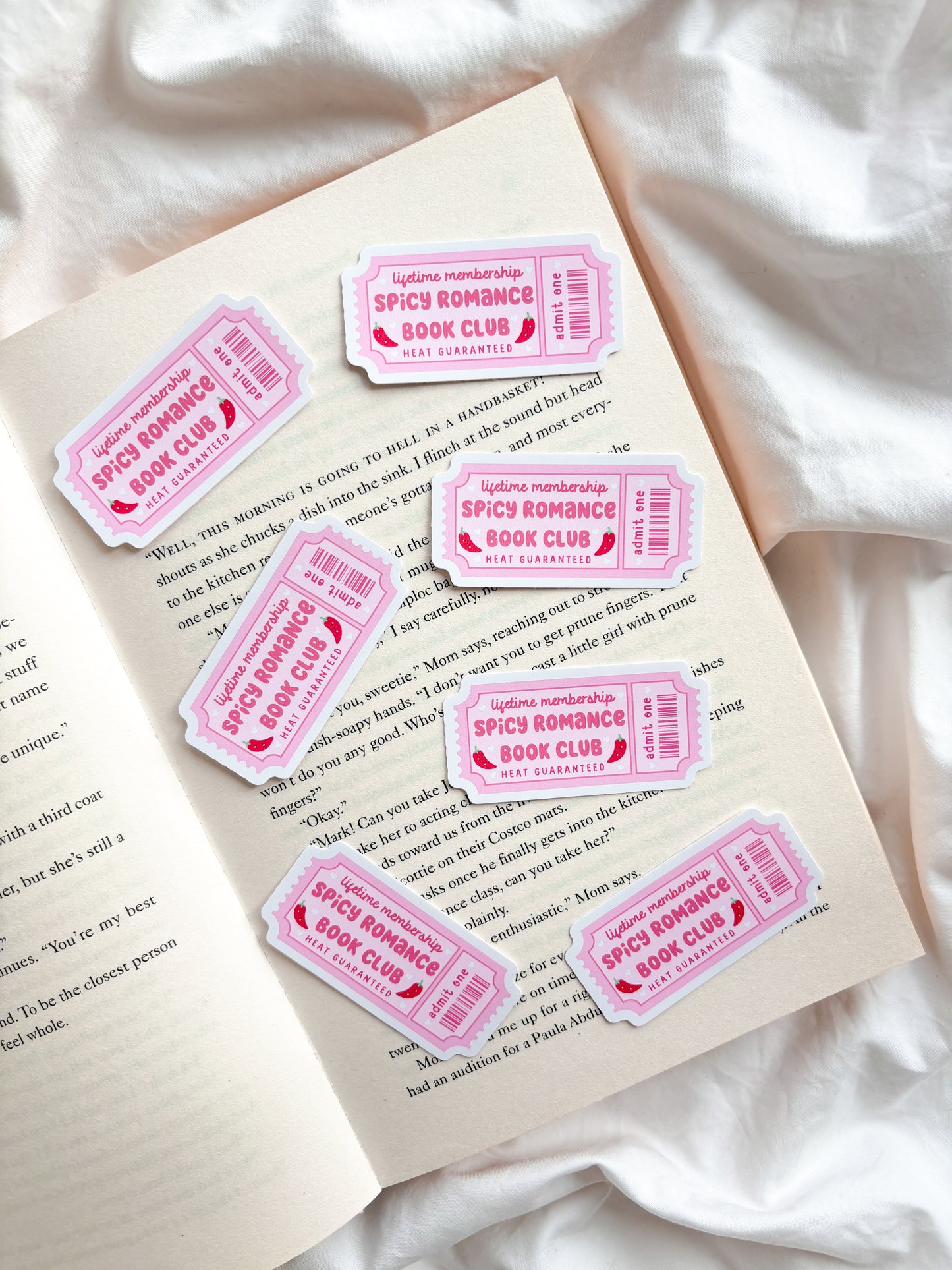 Spicy Romance Book Club Ticket Sticker