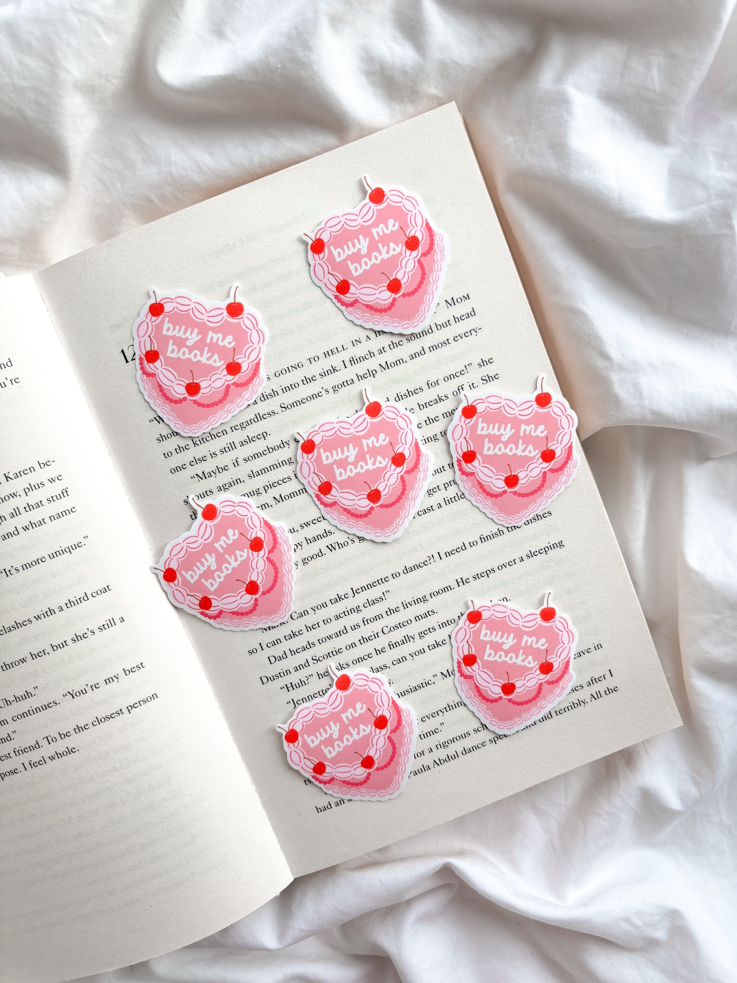 Buy Me Books Heart Cake Sticker