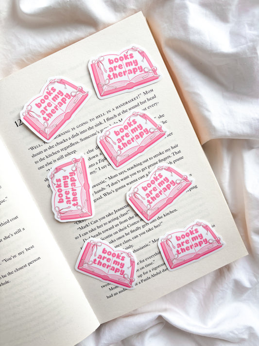 Books Are My Therapy Sticker | Cute Book Sticker