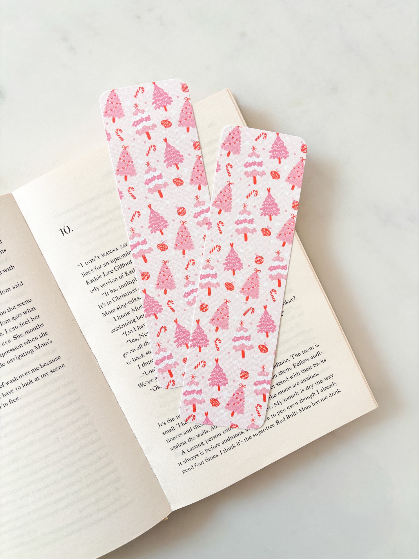 Sweet Pink Christmas Trees Bookmark