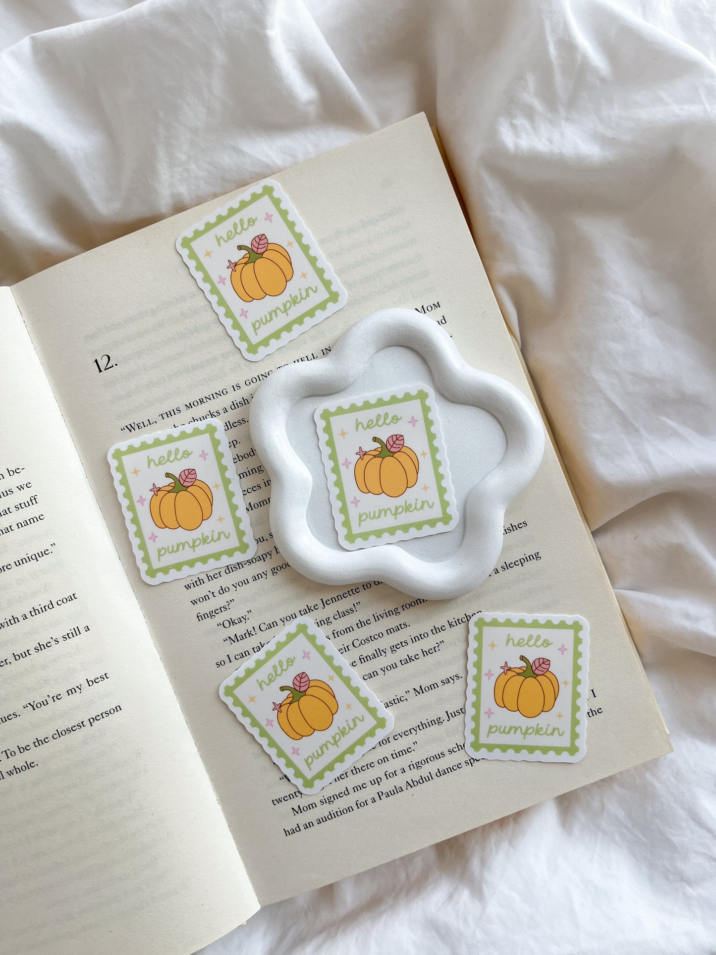 Hello Pumpkin Stamp Sticker | Fall Autumn Sticker