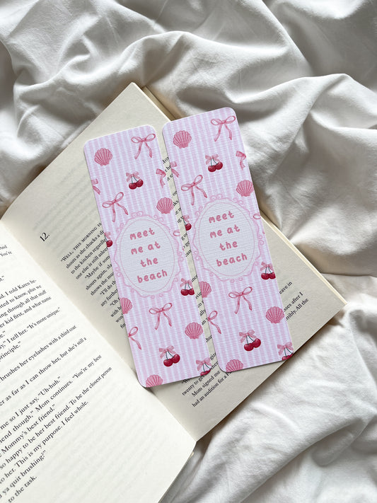 Meet Me At The Beach Bookmark | Coquette Bow Bookmark