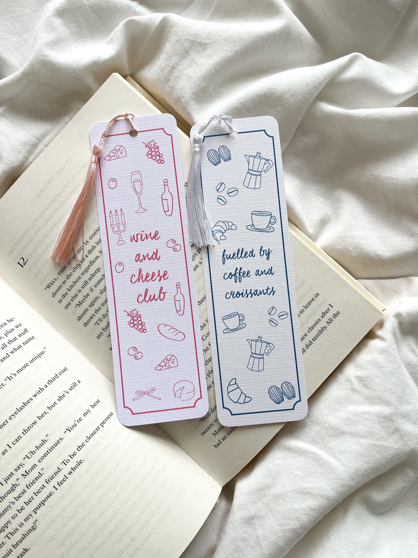 Coffee & Wine Bookmark | Fuelled By Coffee Bookmark | Cheese & Wine Club Bookmark