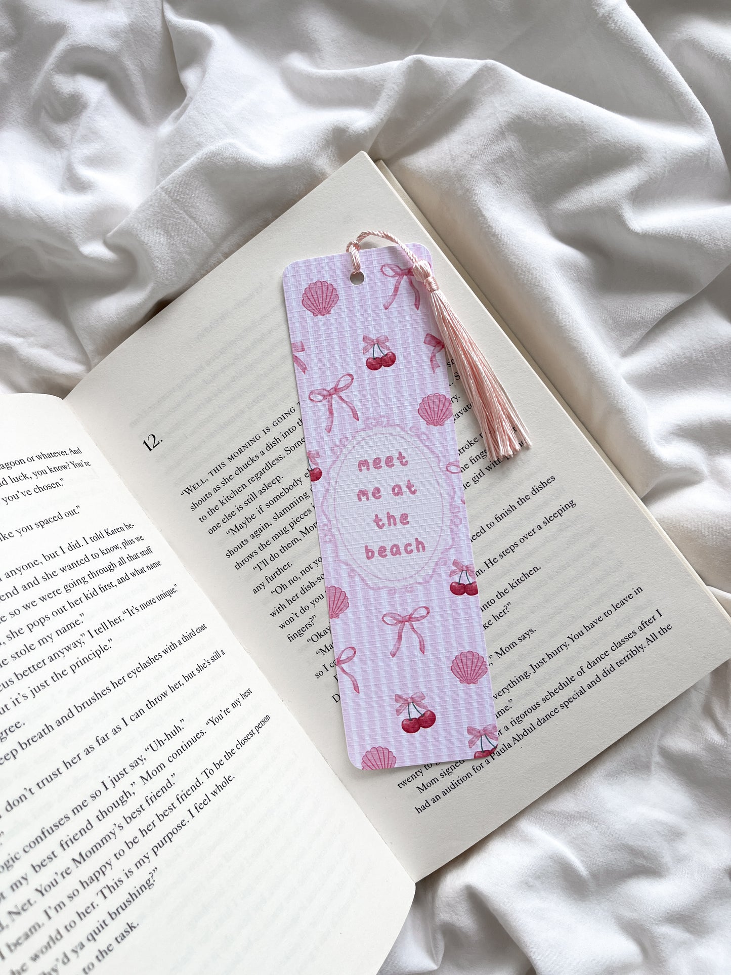 Meet Me At The Beach Bookmark | Coquette Bow Bookmark