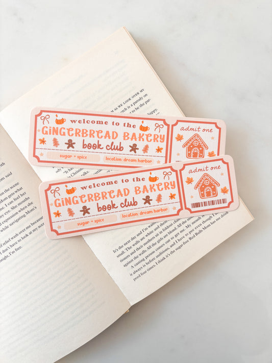 Gingerbread Bakery Book Club Bookmark