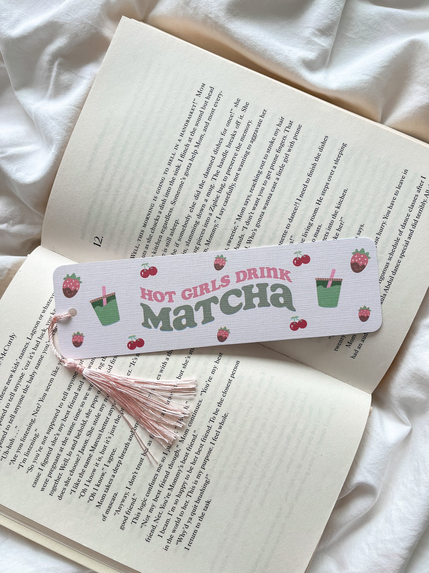 Hot Girls Drink Matcha Bookmark | Matcha Girly Bookmark