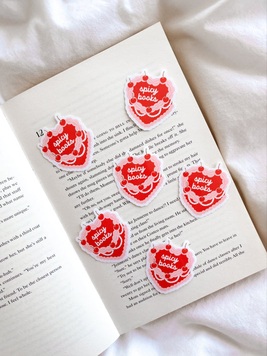 Spicy Books Heart Cake Sticker