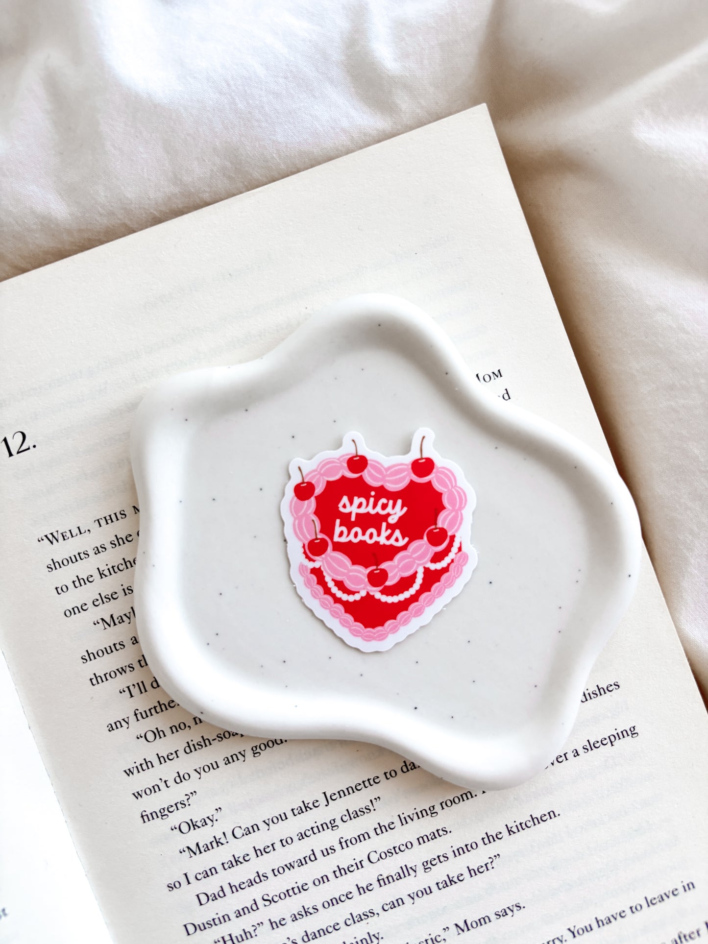 Spicy Books Heart Cake Sticker