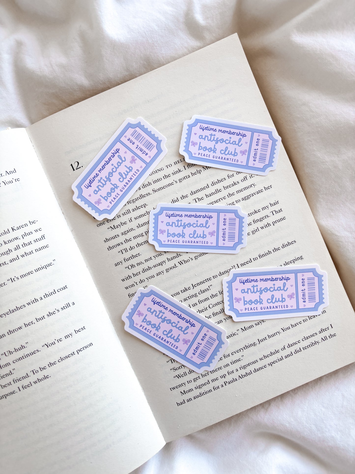 Anti-social Book Club Ticket Sticker